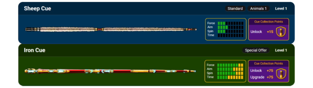 Top Cues 8 Ball Pool